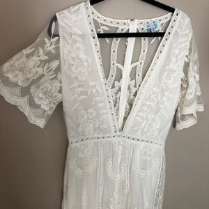 BOUTIQUE White Lace Romper